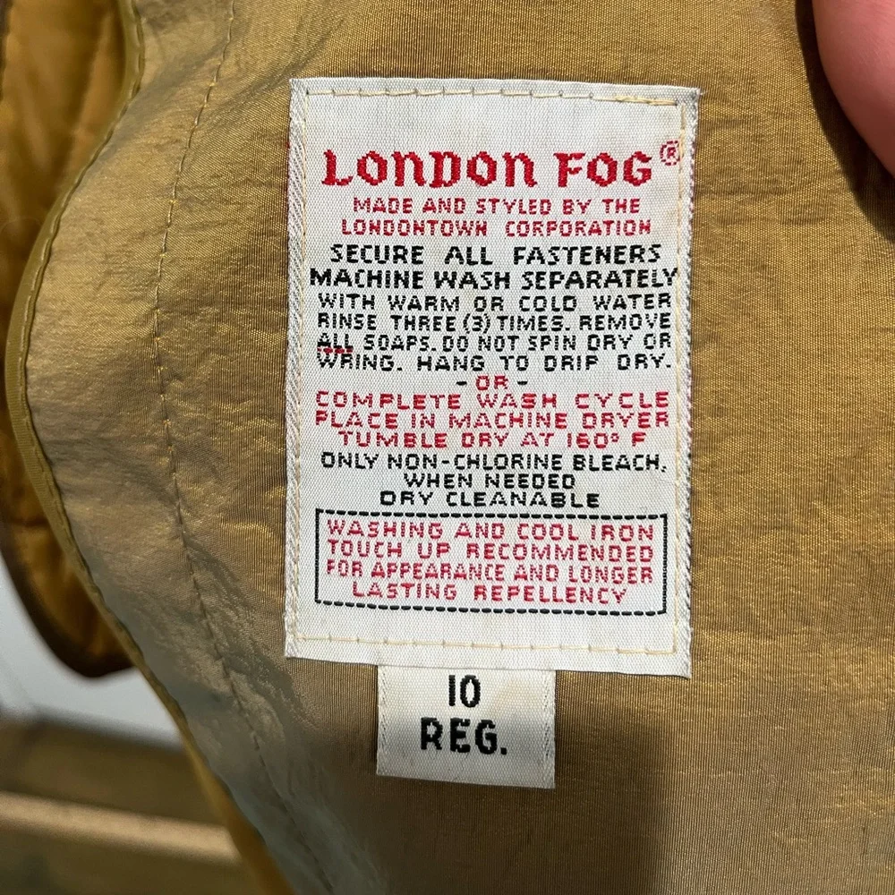 London Fog Vintage Golden Tan Thinsulate Quilted Lined Trench Coat Sz. 10 - Picture 6 of 10